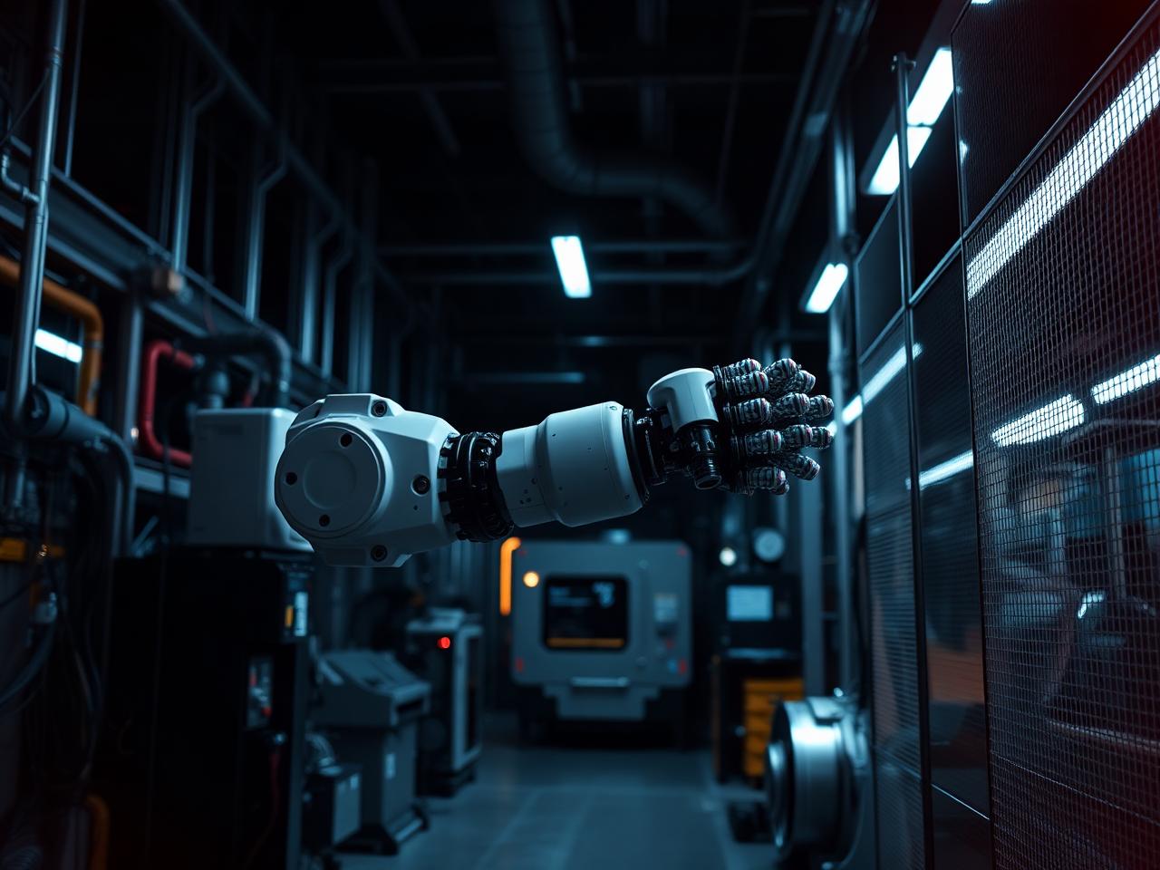 Robotic arm in a manufacturing facility